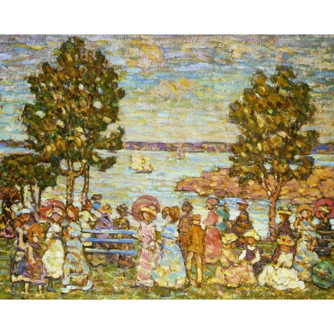 The Holiday Gold Ornate Wood Framed Art Print with Double Matting by Prendergast, Maurice Brazil
