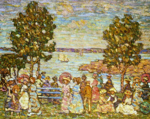 The Holiday Black Ornate Wood Framed Art Print with Double Matting by Prendergast, Maurice Brazil