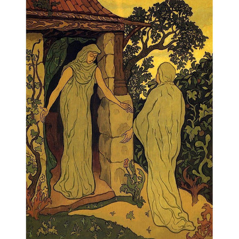 La Visitation White Modern Wood Framed Art Print by Ranson, Paul