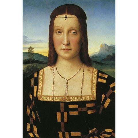 Elisabetta Gonzaga White Modern Wood Framed Art Print by Raphael