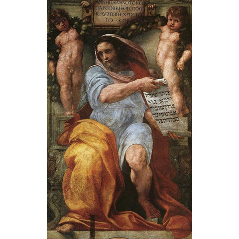 Isaiah Black Modern Wood Framed Art Print with Double Matting by Raphael