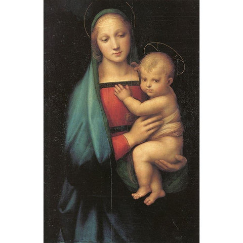 Madonna And Child 3 Gold Ornate Wood Framed Art Print with Double Matting by Raphael