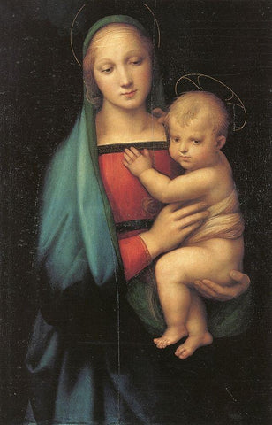 Madonna And Child 3 White Modern Wood Framed Art Print with Double Matting by Raphael