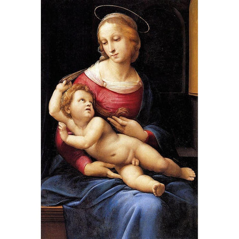 Madonna And Child 4 Gold Ornate Wood Framed Art Print with Double Matting by Raphael