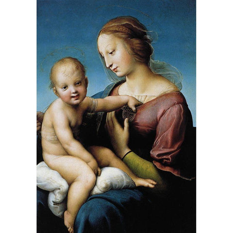 Madonna And Child 8 Gold Ornate Wood Framed Art Print with Double Matting by Raphael