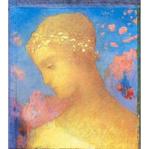 Beatrice Gold Ornate Wood Framed Art Print with Double Matting by Redon, Odilon