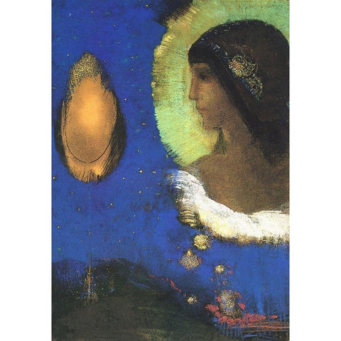 Sita Gold Ornate Wood Framed Art Print with Double Matting by Redon, Odilon