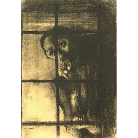 The Convict Black Modern Wood Framed Art Print by Redon, Odilon