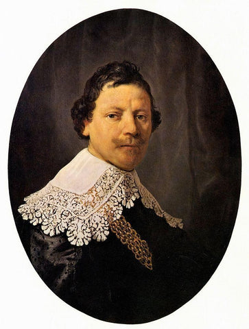 Philip S Lucasz Black Ornate Wood Framed Art Print with Double Matting by Van Rijn, Rembrandt