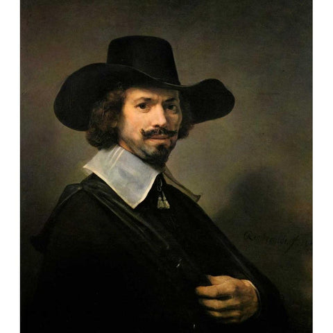 The Painter Hendrick Martensz Black Modern Wood Framed Art Print by Van Rijn, Rembrandt