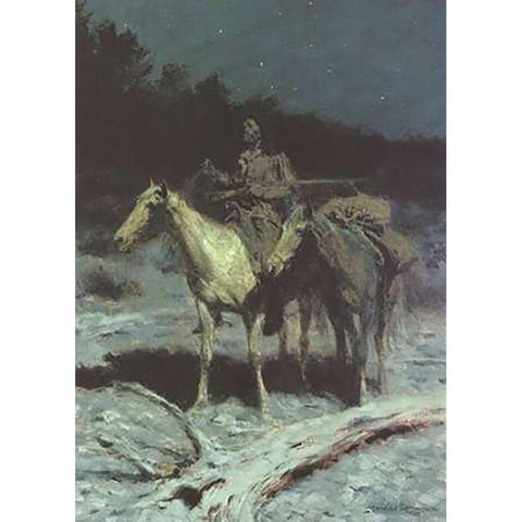 A Dangerous Country Black Modern Wood Framed Art Print by Remington, Frederic