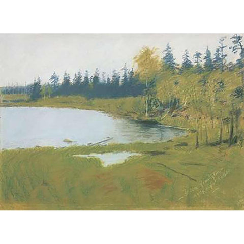 A Grey Day At Ralphs Black Modern Wood Framed Art Print by Remington, Frederic