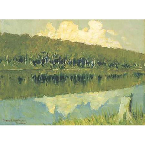 Canada Black Modern Wood Framed Art Print with Double Matting by Remington, Frederic