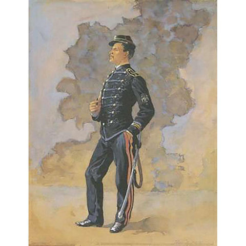 Lieutenant Engineer Battalion Black Modern Wood Framed Art Print with Double Matting by Remington, Frederic