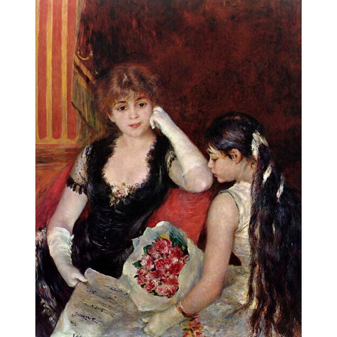 At The Concert Black Modern Wood Framed Art Print with Double Matting by Renoir, Pierre-Auguste