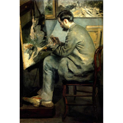 Bazille White Modern Wood Framed Art Print by Renoir, Pierre-Auguste