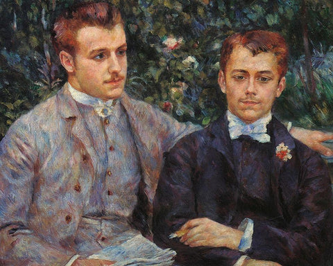 Charles and George Durand White Modern Wood Framed Art Print with Double Matting by Renoir, Pierre-Auguste