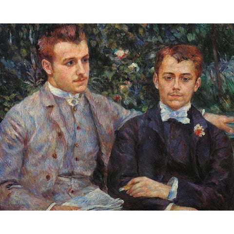 Charles and George Durand Black Modern Wood Framed Art Print with Double Matting by Renoir, Pierre-Auguste