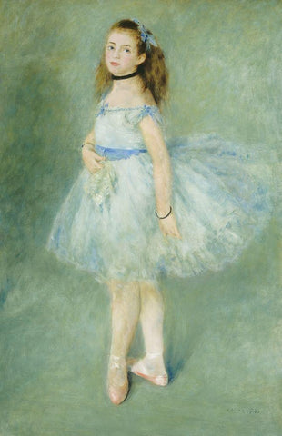 The Dancer, 1874 White Modern Wood Framed Art Print with Double Matting by Renoir, Pierre-Auguste