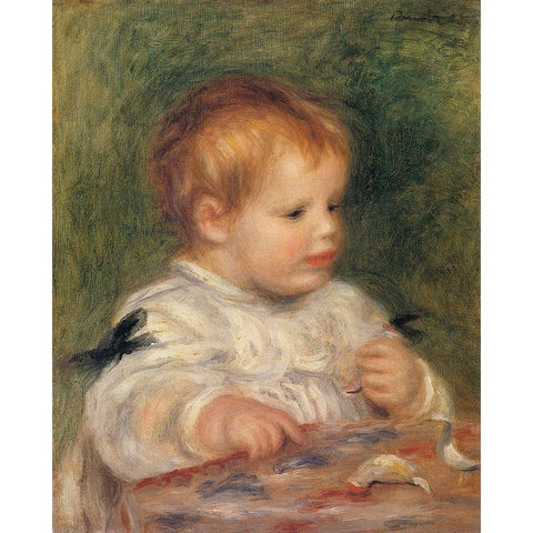 Jacques Fray As A Baby White Modern Wood Framed Art Print by Renoir, Pierre-Auguste