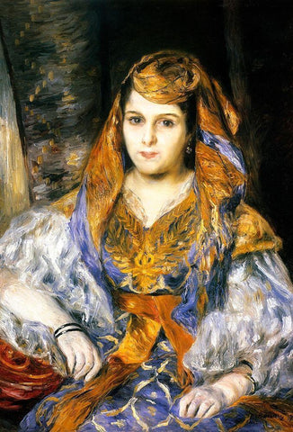 Madame Clementine Stora In Algerian Dress Black Ornate Wood Framed Art Print with Double Matting by Renoir, Pierre-Auguste