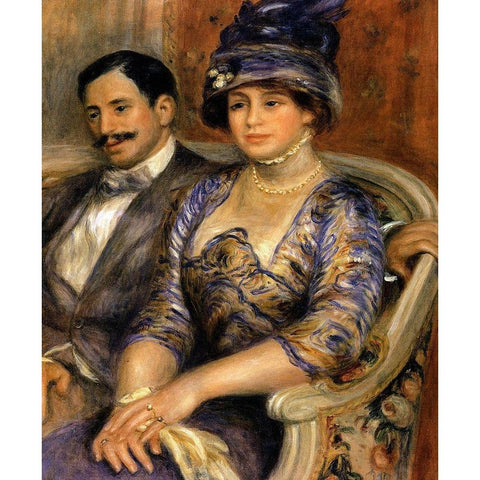 Monsieur And Madame Bernheim Devillers Black Modern Wood Framed Art Print with Double Matting by Renoir, Pierre-Auguste