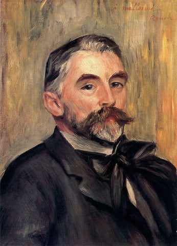 StÃ©phane MallarmÃ© White Modern Wood Framed Art Print with Double Matting by Renoir, Pierre-Auguste