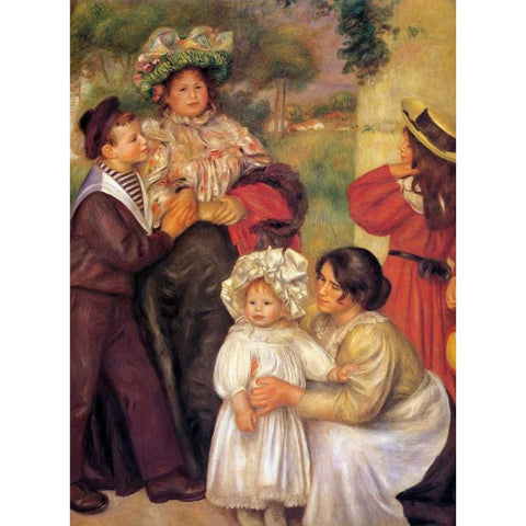 The Artists Family Gold Ornate Wood Framed Art Print with Double Matting by Renoir, Pierre-Auguste