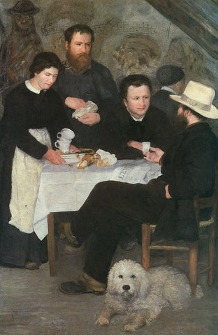 The Inn At Mother Anthonys Black Ornate Wood Framed Art Print with Double Matting by Renoir, Pierre-Auguste