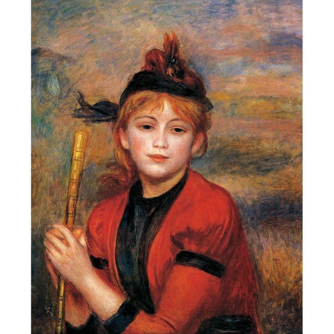 The Rambler Black Modern Wood Framed Art Print by Renoir, Pierre-Auguste