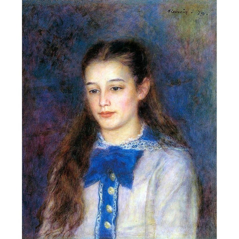 Therese Berard White Modern Wood Framed Art Print by Renoir, Pierre-Auguste