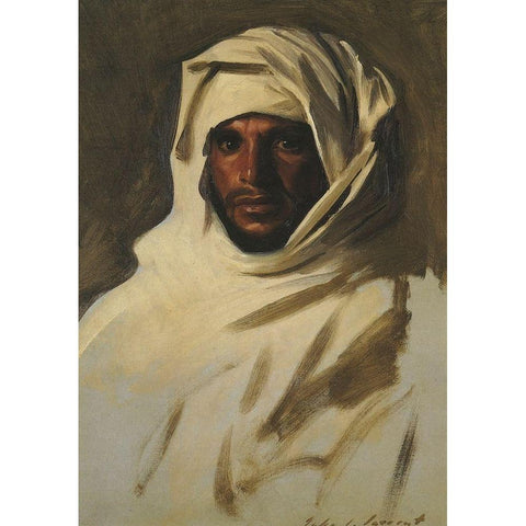 A Bedouin Arab 1891 Gold Ornate Wood Framed Art Print with Double Matting by Sargent, John Singer