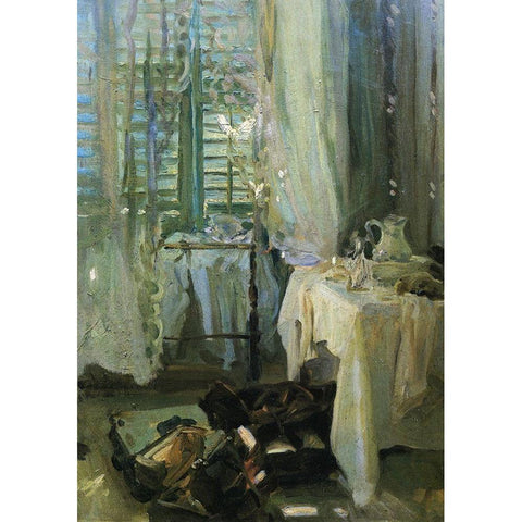 A Hotel Room, after 1900 Black Modern Wood Framed Art Print with Double Matting by Sargent, John Singer