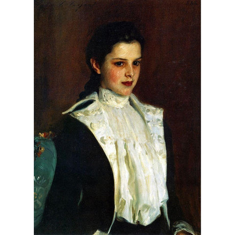 Alice Vanderbilt Shepard Gold Ornate Wood Framed Art Print with Double Matting by Sargent, John Singer