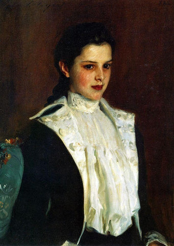 Alice Vanderbilt Shepard White Modern Wood Framed Art Print with Double Matting by Sargent, John Singer