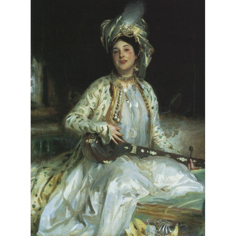 Almina Daughter of Asher Wertheimer White Modern Wood Framed Art Print by Sargent, John Singer