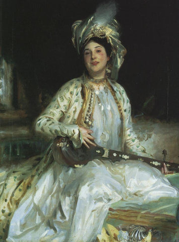 Almina Daughter of Asher Wertheimer White Modern Wood Framed Art Print with Double Matting by Sargent, John Singer