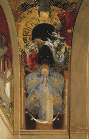 Astarte 1895 White Modern Wood Framed Art Print with Double Matting by Sargent, John Singer
