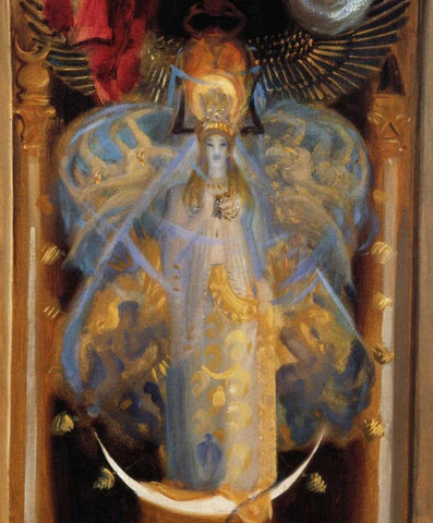 Astarte, 1895 - detail White Modern Wood Framed Art Print with Double Matting by Sargent, John Singer