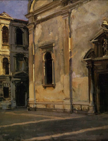 Campo dei Gesuiti, 1902-04 White Modern Wood Framed Art Print with Double Matting by Sargent, John Singer