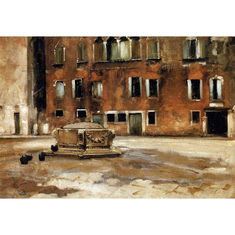 Campo Sant Agnese, Venice, 1882 White Modern Wood Framed Art Print by Sargent, John Singer
