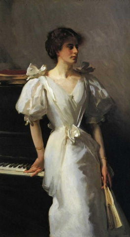 Catherine Vlasto 1897 White Modern Wood Framed Art Print with Double Matting by Sargent, John Singer