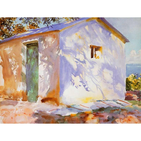 Corfu, Lights and Shadows Black Modern Wood Framed Art Print by Sargent, John Singer
