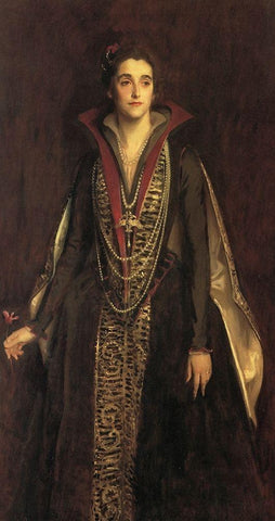 Countess of Rocksavage White Modern Wood Framed Art Print with Double Matting by Sargent, John Singer