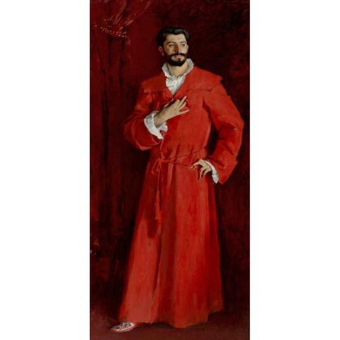 Doctor Pozzi at Home, 1881 Black Modern Wood Framed Art Print by Sargent, John Singer