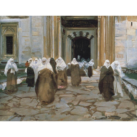 Door of a Mosque, 1891 Gold Ornate Wood Framed Art Print with Double Matting by Sargent, John Singer