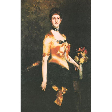 Edith Lady Playfair, nÃ©e Edith Russell, 1884 Black Modern Wood Framed Art Print with Double Matting by Sargent, John Singer