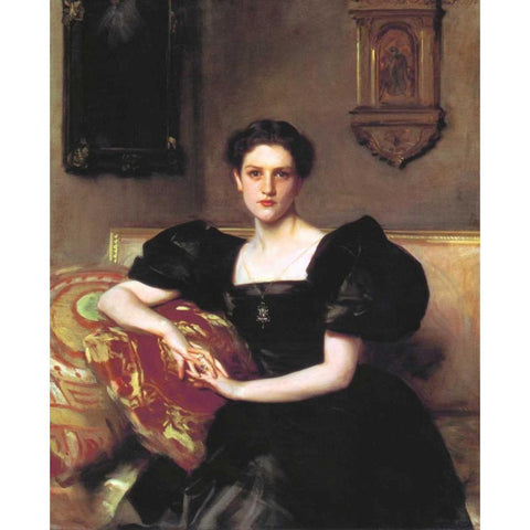 Elizabeth Winthrop Chandler Gold Ornate Wood Framed Art Print with Double Matting by Sargent, John Singer
