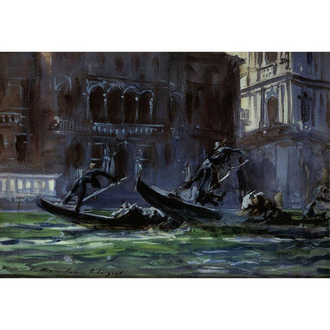 Festa della Regata, 1902-04 White Modern Wood Framed Art Print by Sargent, John Singer