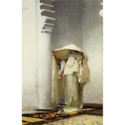 Fumee dAmbre Gris White Modern Wood Framed Art Print by Sargent, John Singer